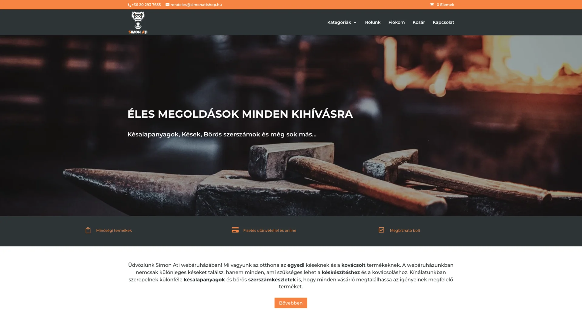 Karakteres megjelenésű webáruház modern webshop rendszerrel és egyedi vizuális arculattal.