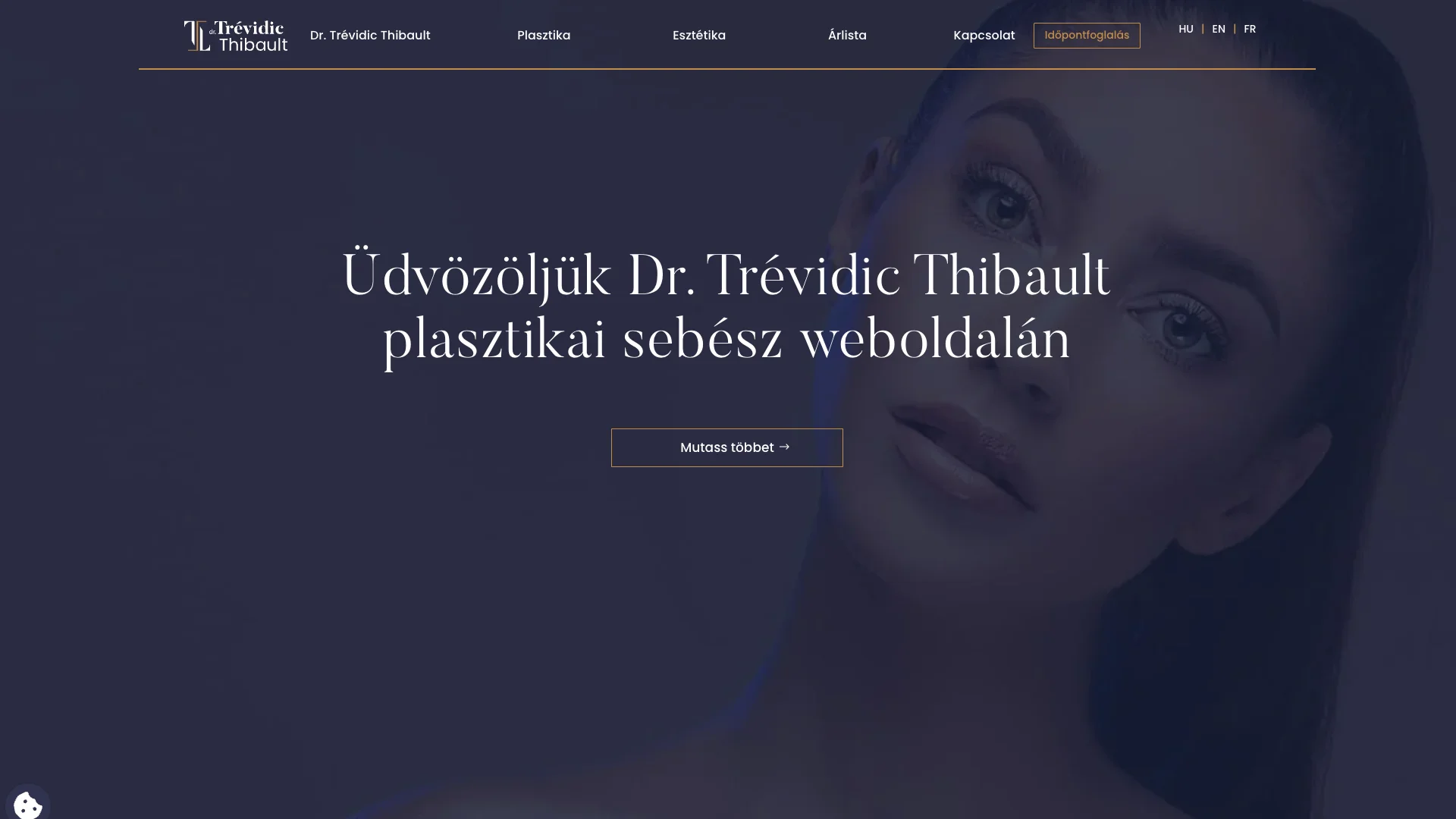 Prémium plasztikai sebészeti weboldal integrált online időpontfoglaló rendszerrel.